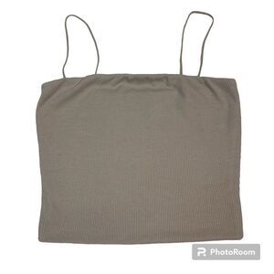 LOVE TREE Cropped Tank Top Tan Size Small